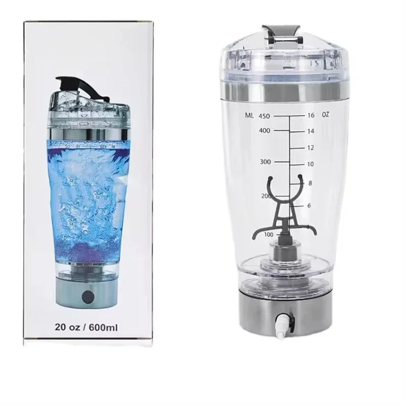 600ML Smart Water Bottle Electric Mix Cup Gym Sports Water Bottle Mini Mixing Cup Coffee Milkshake Protein Shake Bottle