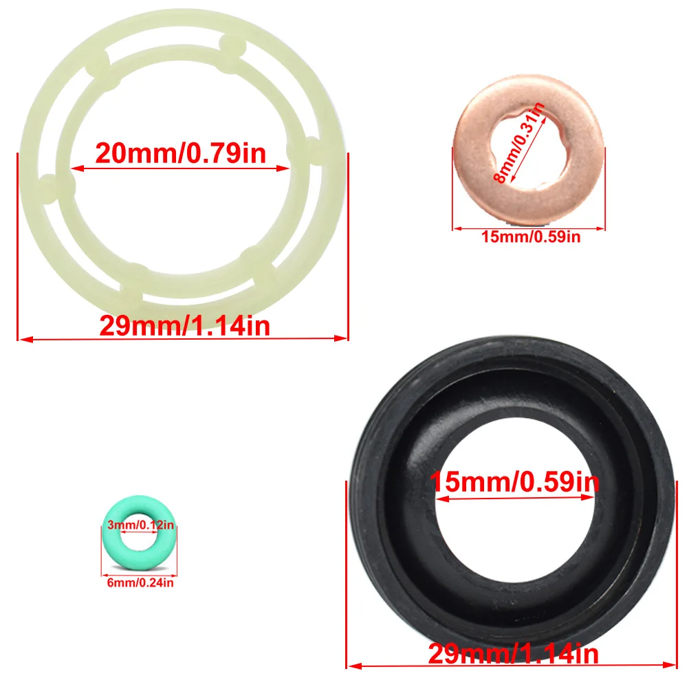 FOR FORD FOCUS MK2 FUSION 2004 2005 2006 2007 2008 2009 2010 2011 2012 1.6TDCI CITROEN PEUGEOT FUEL INJECTOR SEAL WASHER ORING