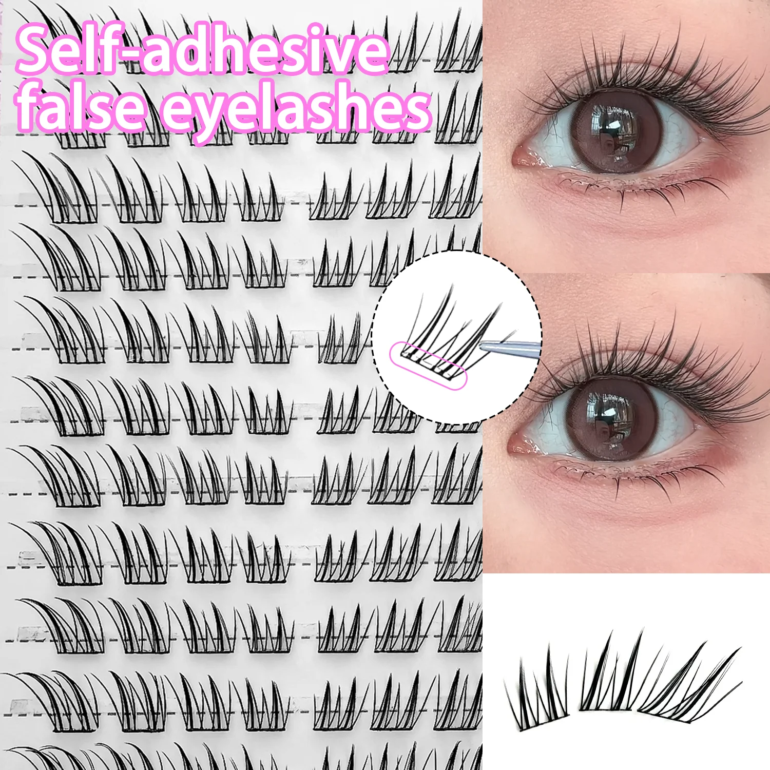 Fox Eye Glue-Free False Eyelashes Easy to Apply Beginner Friendly Natural Soft & Reusable for Daily Makeup image 2