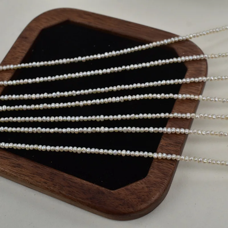 1.8mm AA+ Natural Freshwater Pearl Near Round Beads High Quality Charms for DIY Women Men Necklace Jewelry Making Accessories