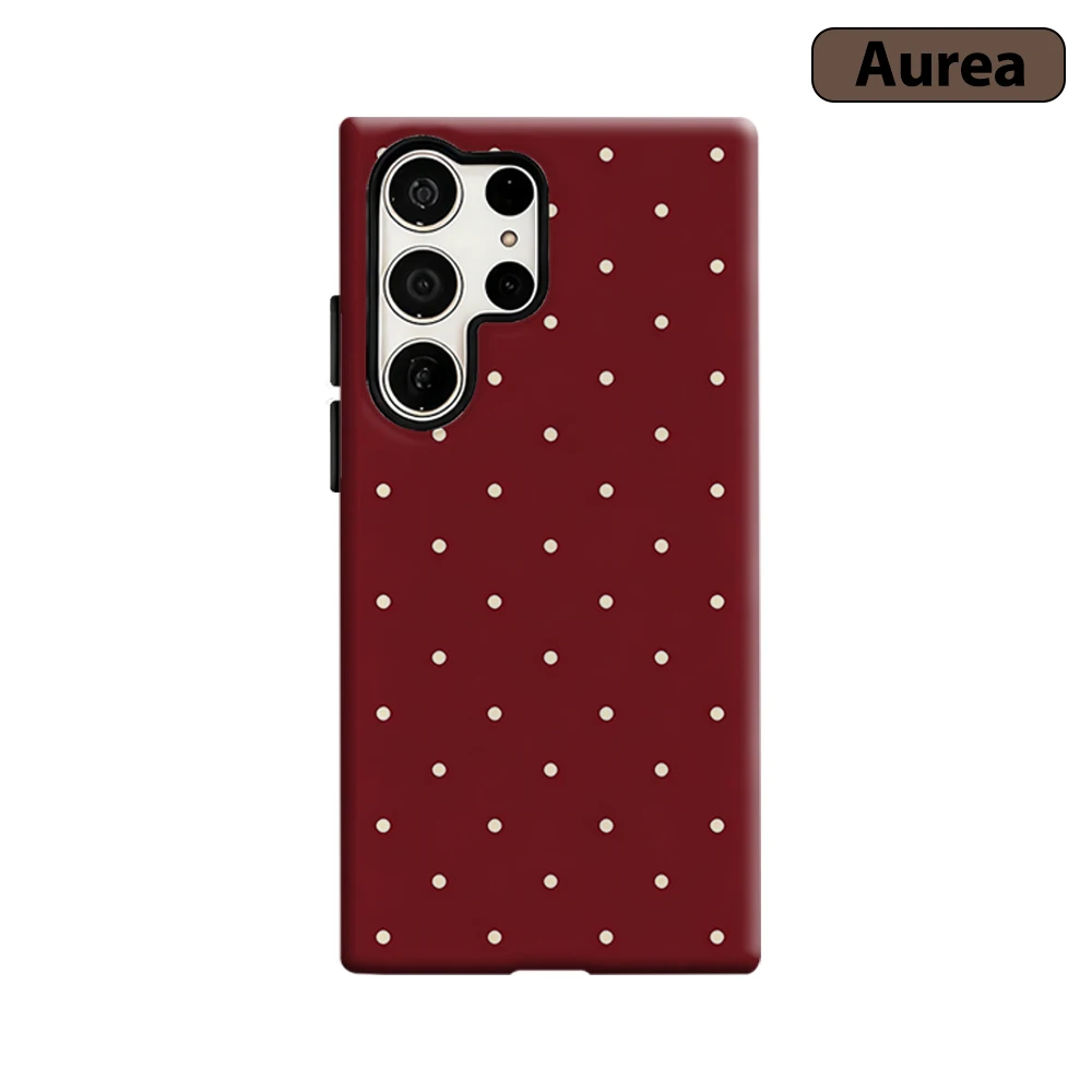 Classic Cream Dots Phone Case for Samsung Galaxy S26 S25 Ultra S24 S23 Ultra Plus Shockproof Double layer tough Back Cover