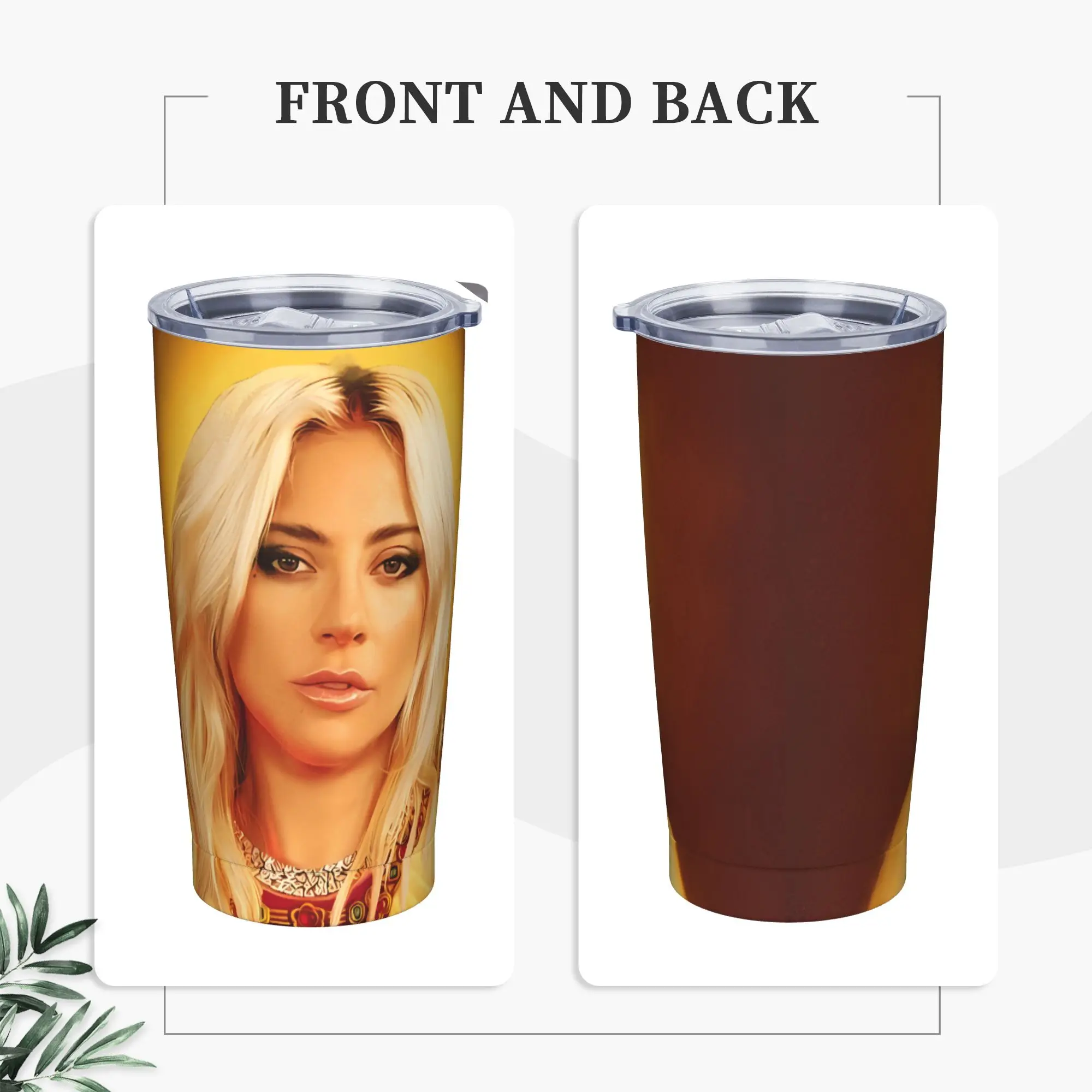 Stainless Steel Tumbler Lady Gaga Jesus Car Mugs With Straws  Travel Hot Drinks Water Bottle Insulated Coffee Mug