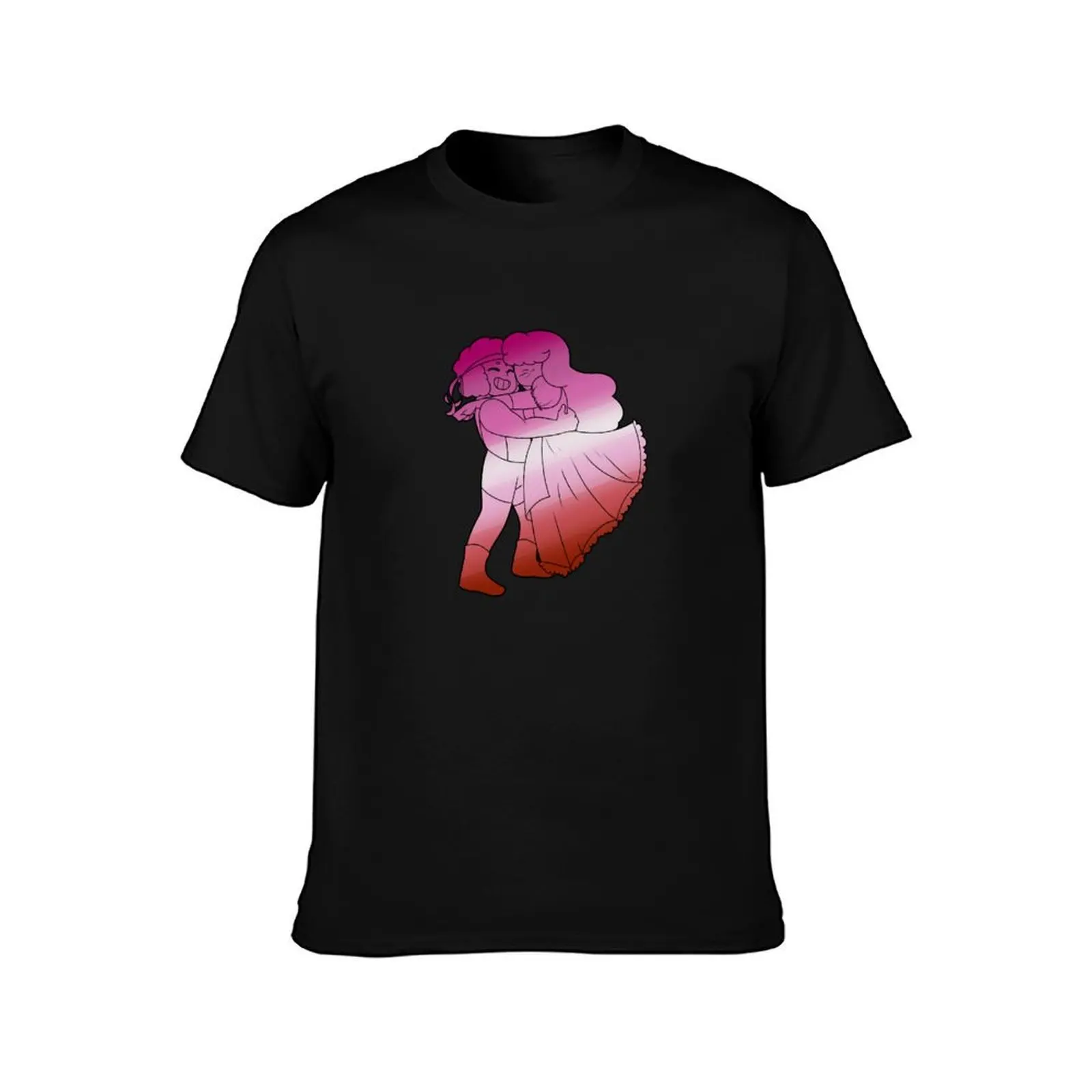 Ruby and Sapphire - Lesbian Flag T-Shirt, Summer Casual Cotton Tee, Oversized Streetwear Tops, Vintage Graphic Print