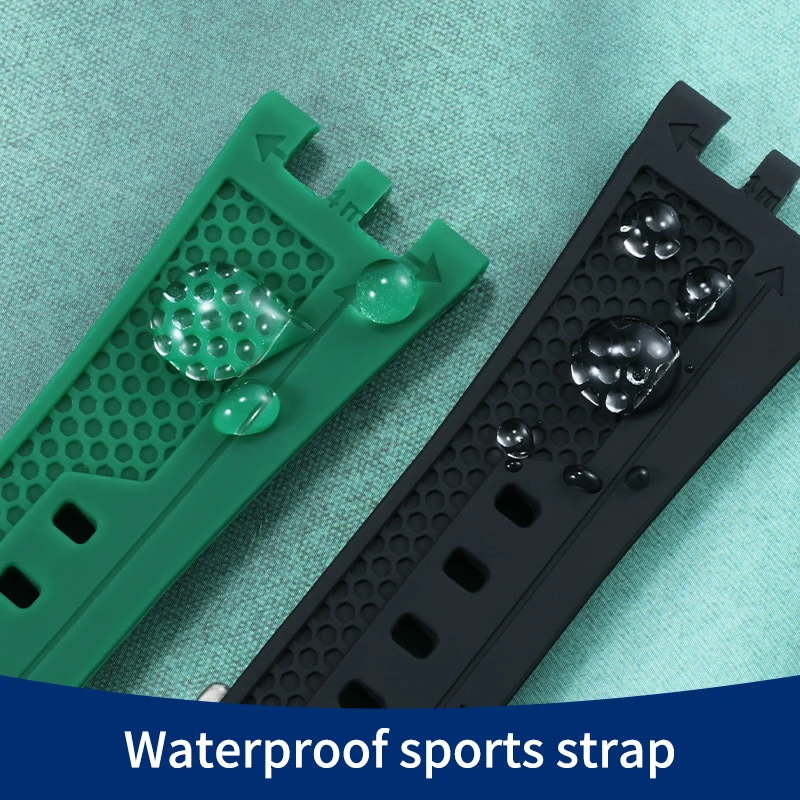 Pulseira de substituição para versace V-RACE série dupla relógio de borracha de silicone especial côncavo pulseira à prova dwaterproof água 24mm