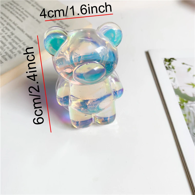 1pc Diy Bear Finger Grip Tok Cell Phone Holder Foldable Expanding Phone Stand Mobile Accessories For Phone Finger Bracket