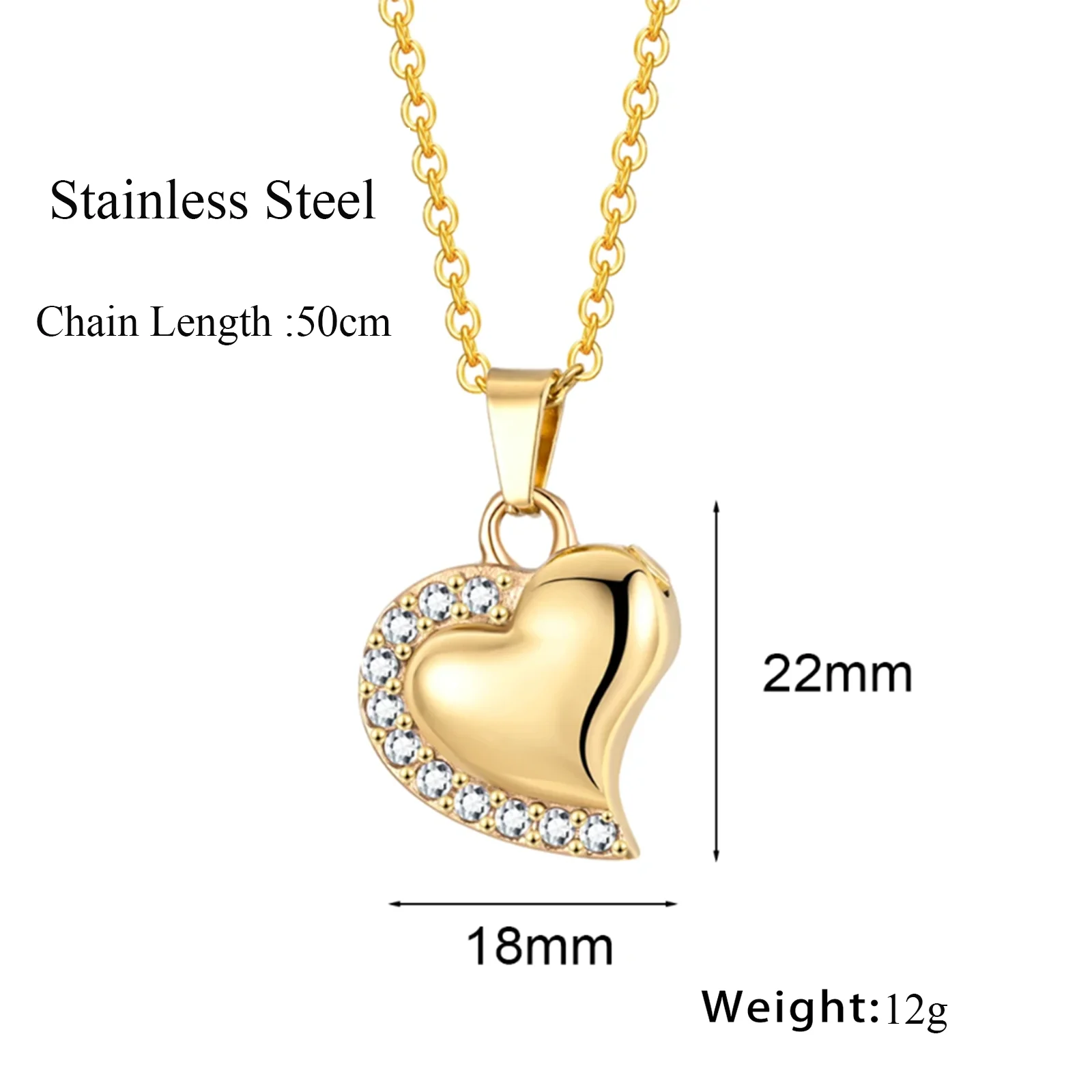 NEW Stainless Steel Cremation Jewelry for Ashes Pendant Crystal Heart Urn Necklace with Mini Keepsake Urn Memorial Ash Jewelry