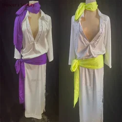 Traje de danza del vientre, ropa de actuación femenina personalizada para adultos y niños, bata Baladi, vestido folclórico, vestidos de competición Oriental