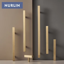 Nurlin Solid Brass Square Long Refrigerator Dishwasher Door Pull Wardrobe Door Kitchen handle Drawer Handle