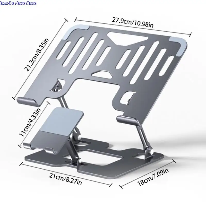 D0UA人間工学に基づいたラップトップ冷却スタンド10-17.3inchノートブックコンピューターの高さ調整とダブルデバイスサポート
