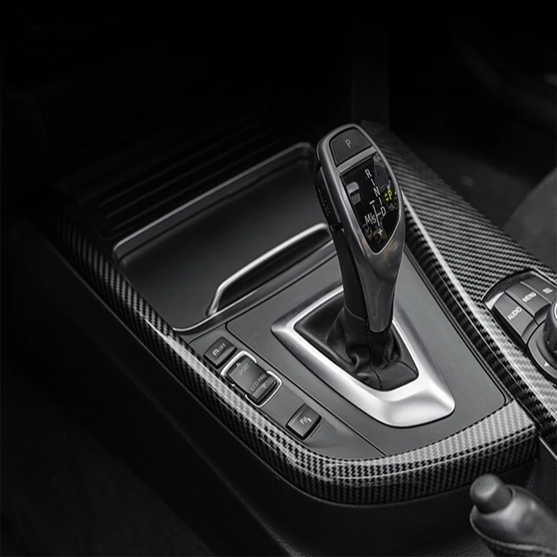 For BMW 3 4 Series F30 F31 F32 F36 3GT 320i Carbon fiber Car Center Console Gear Shift Panel Sticker Cover Interior Decoration