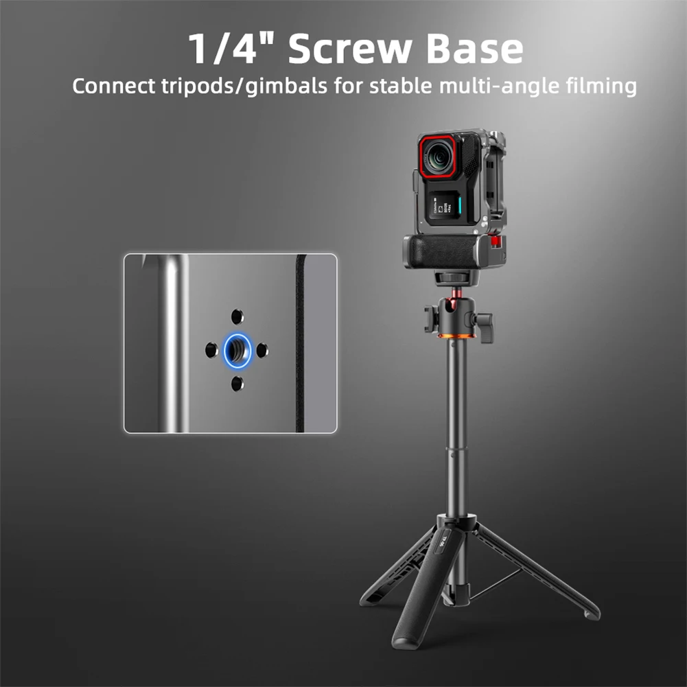 For Insta360 Ace Pro/2 Metal Camera Grip Mount Anti-Fall Sports Camera Protective Case Detachable Street Photo Vlog Accessories