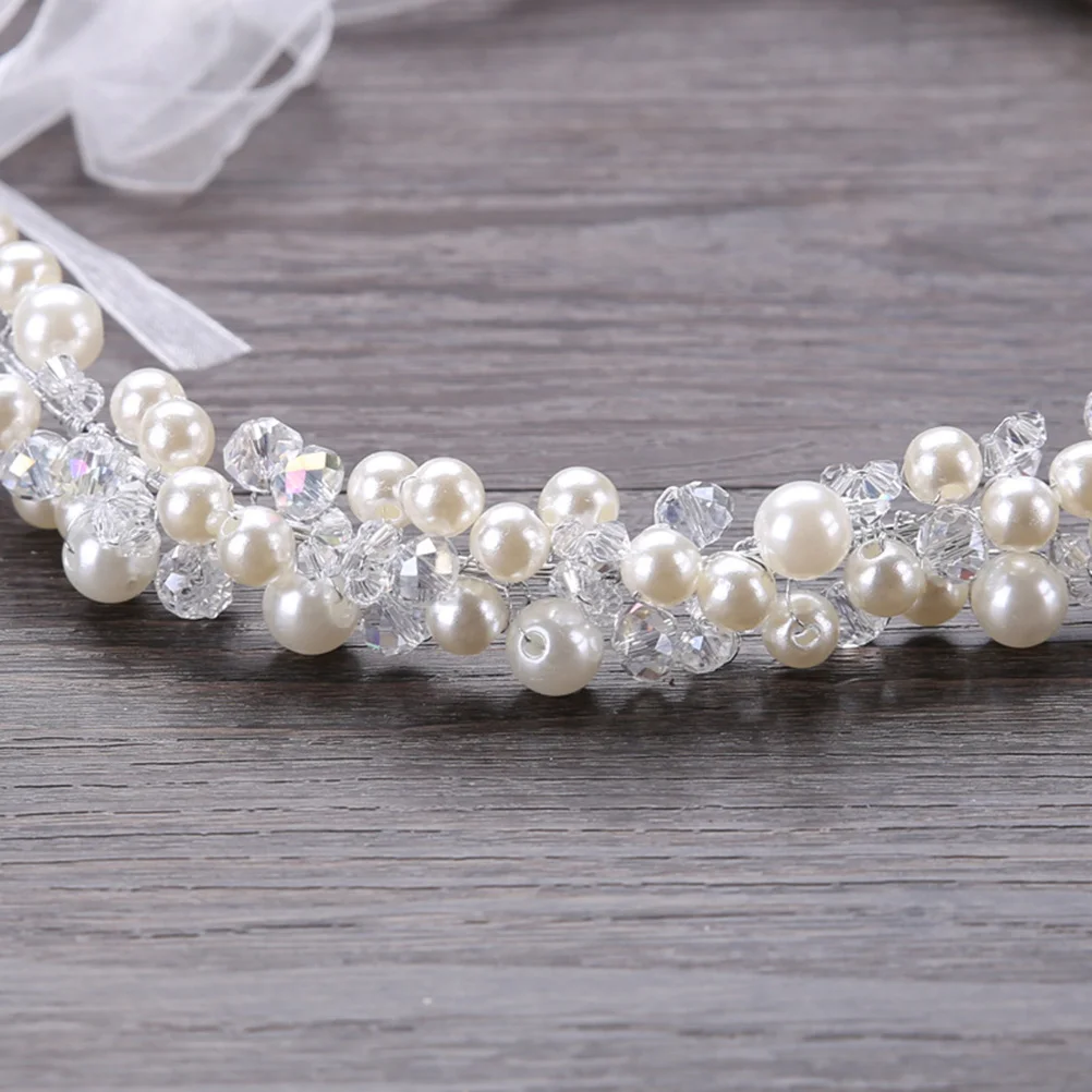 

Pearl Headb Bridal Hair Accessories Crystal Crown Wedding Jewellery Artificial Pearl Rhinestone Alloy Wire Ribbon Flower
