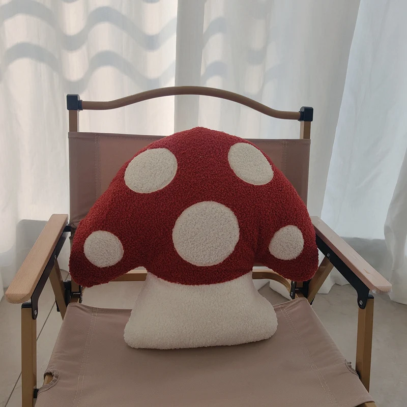 45x40 cm Creatieve Anime Rode Paddestoel Pluche Kussen Leuke Gevulde Knuffels Kussen Kawaii Zachte Kinderen Speelgoed geschenken Home Decor