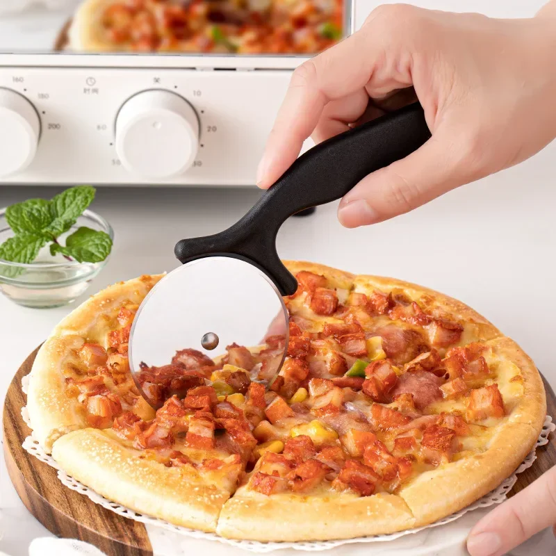 New Stainless Steel Pizza Cutter Knife Single Wheel Cut Tools Household Waffle Cookies Cake Tools Pizza Wheels Scissors Bakeware