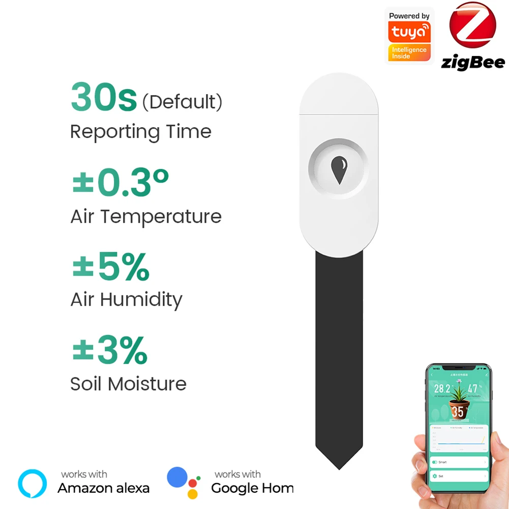 

Zigbee датчик влажности почвы, тестер влажности и температуры, монитор воды в почве, автоматический детектор орошения для сада и дома