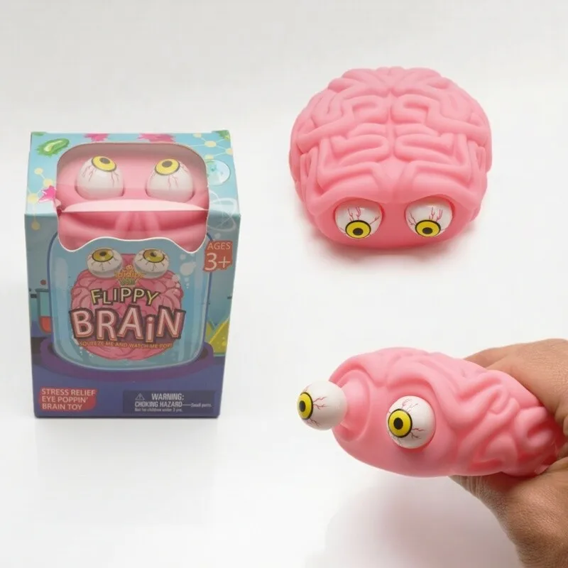 

Антистрессовая игрушка-фиджет Flippy Brain Squishy с выскакивающими глазами, для снятия стресса, для детей и взрослых, для снятия тревоги при СДВГ и аутизме