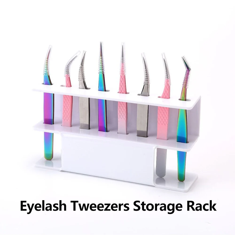 

Eyelash Tweezers Storage Holder Stand 6/8 Holes Convenient Tweezer Stand Shelf Hold Eyelash Extension Tattoo Makeup Tool Acrylic