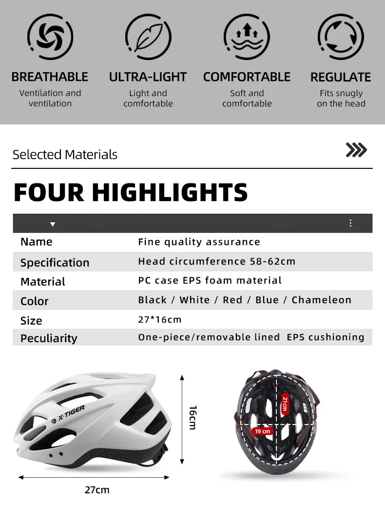 X-TIGER Fahrradhelm, LED-Rücklicht, atmungsaktiv, einteilig, für Mountain Road, Sport, Fahrradhelm, wiederaufladbar, mit Krempen-Design – Detail 2