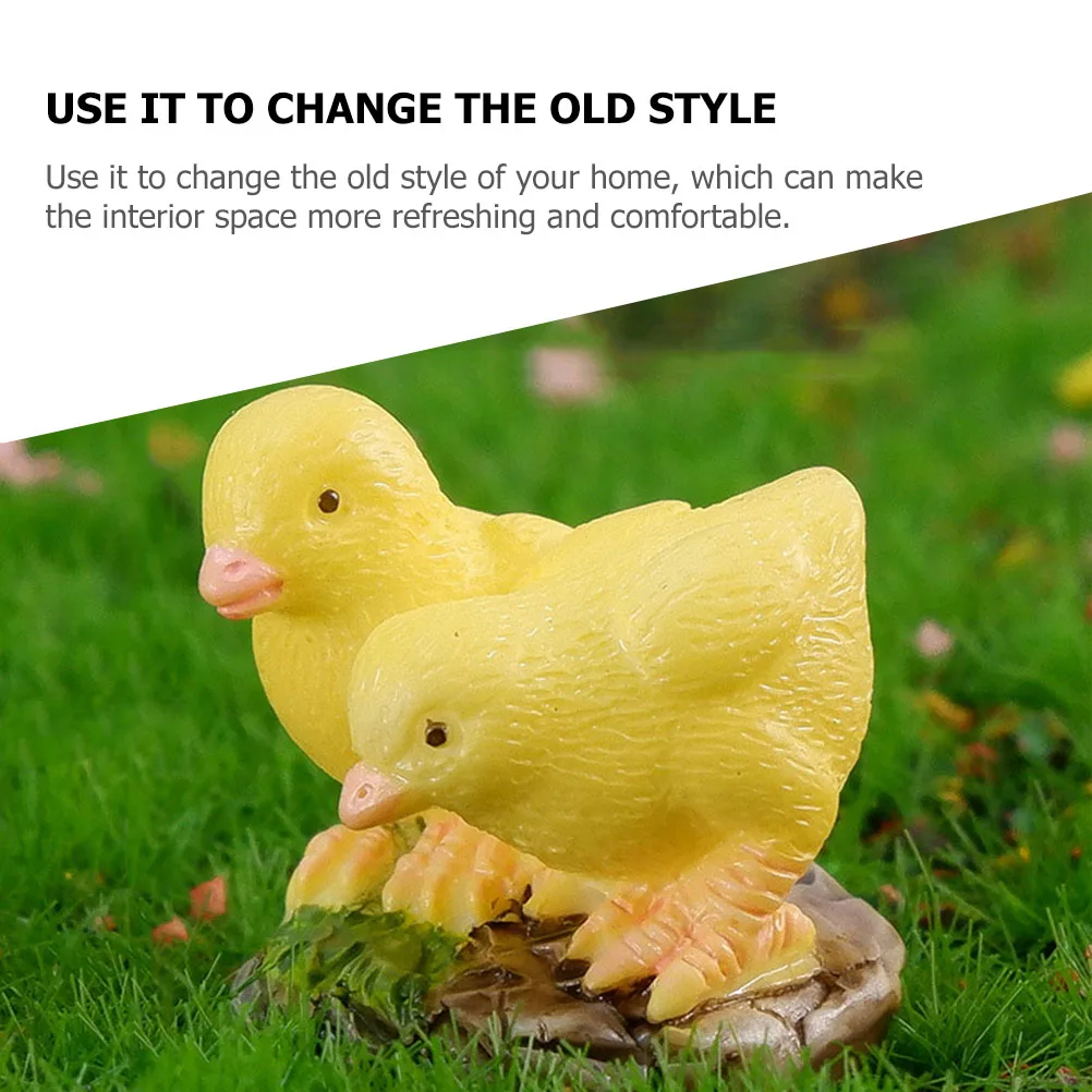 

3pcs Resin Chicken Statue Mini Animal For Home Garden Decor Lightweight Room Office Desk Decoration Miniature Craft