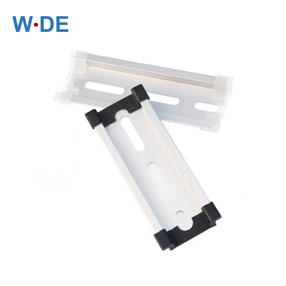 2 Pcs NS 35-HT Din Rail 7.5 Thickness End Cap Protector Clear Black For Din Rail Only End Caps