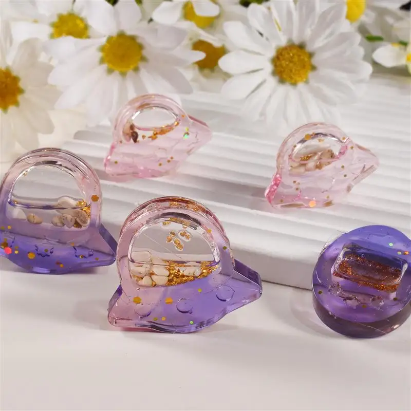 DIY Spaceship Quicksand Pendant Keychain Resin Epoxy Jewelry Molds for Decoration Crafts Kawaii Jewelry Mold Bag Pendant Crafts