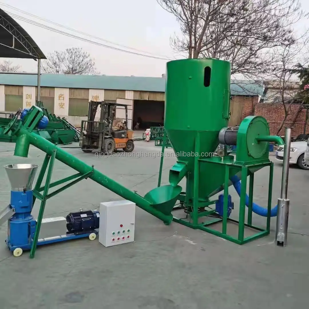 Concentrate mill + pellet machine all kinds of animal feed production line