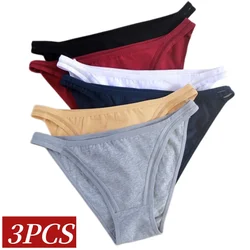3Pcs/Set Women's Cotton Low-Rise Briefs with Mesh Side Panels Brazilian Panties Sexy Lingerie Comfy Breathable Underwear M-XL
