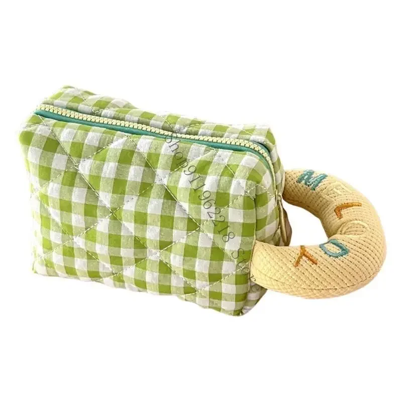 Cosmetic Bag Large Capacity Toiletry Bag Plaids Makeup Bag Skincare Organisers Quilted Cosmetic Organizers for Women 066F