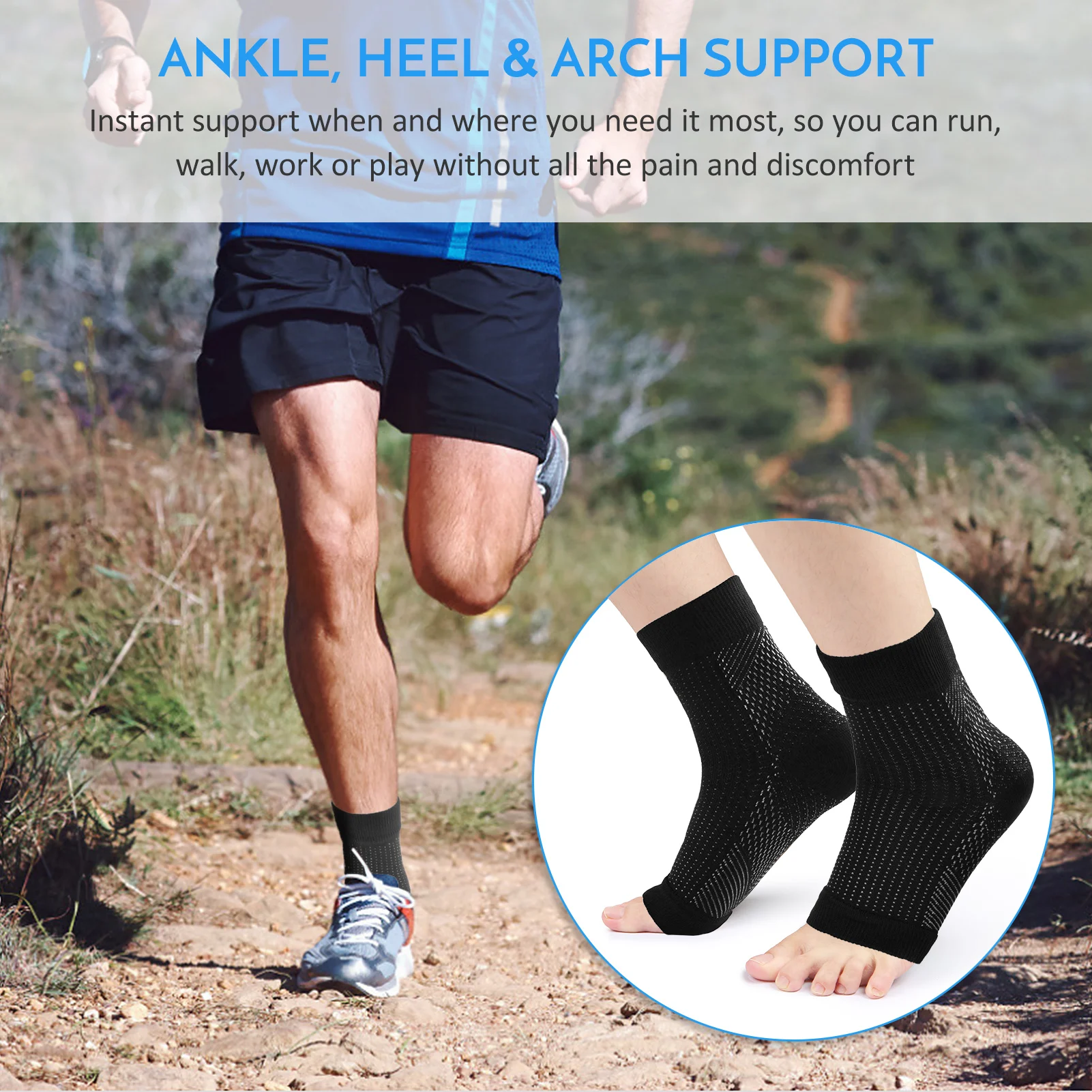 Ankle Protective Sock Toless Ankle Protective Sock High Elastic Pressure Support Stocking Ankle Brace Relief Support Socks
