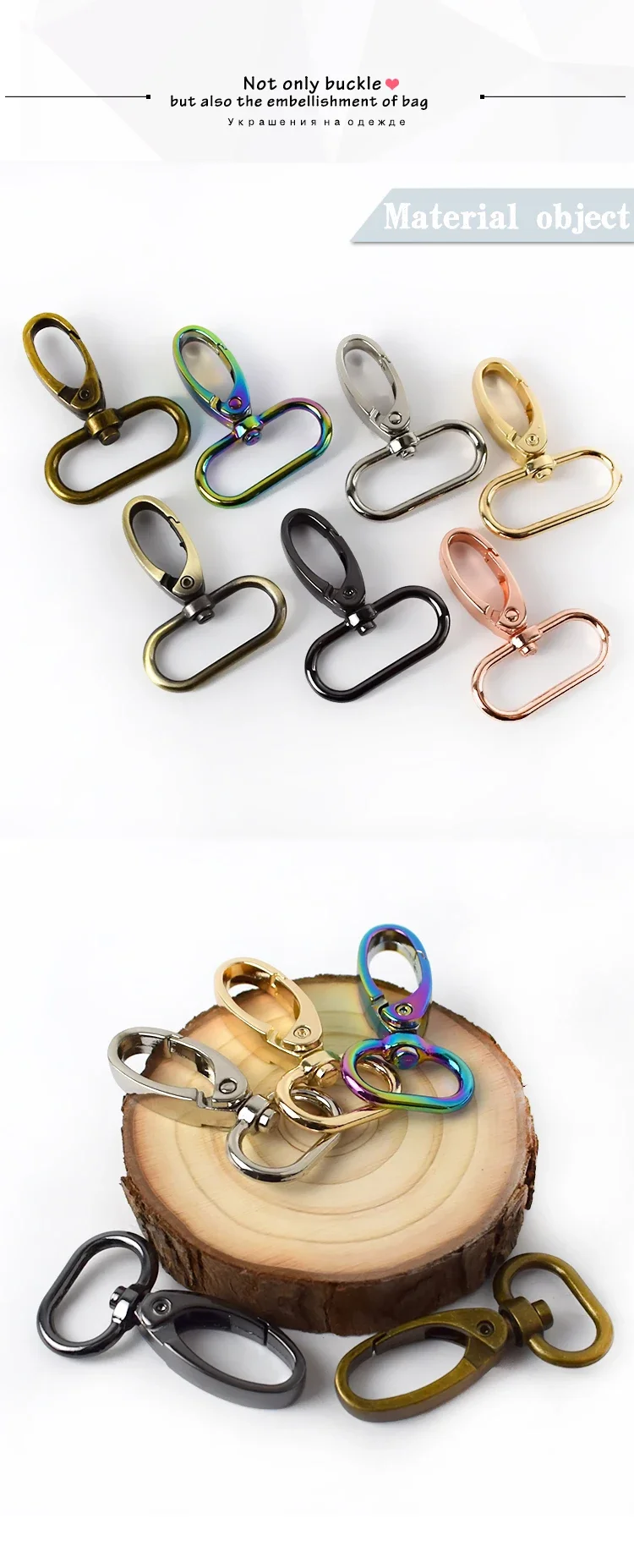 100 Stück Metallschnallen in den Größen 16/20/25/32/38 mm für Taschenriemen, drehbare Verschlüsse, Karabinerhaken, Karabinerhaken mit Aufhängung, Karabinerhaken, DIY-Zubehör. – Detail 7