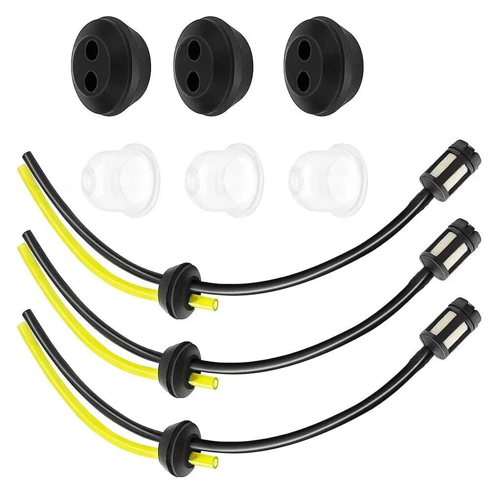 3PCS Strimmer Fuel Pipe Universal Grass Trimmer Fuel Line PVC Rubber Replacement Fuel Filter Kit With 3 Gaskets +3 Primers