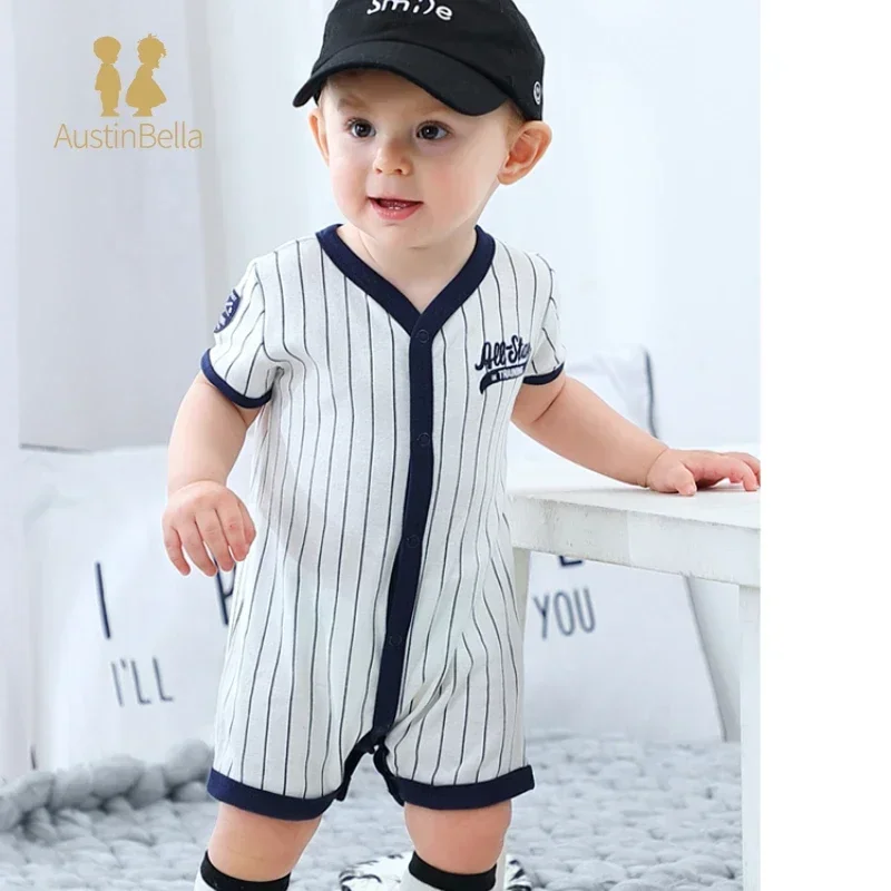 Summber Baby Boy Clothes Short Sleeve Jumpsuit Cotton Pajamas Infant Baby Romper Striped All Star Costumes Ropa De Bebe Niña