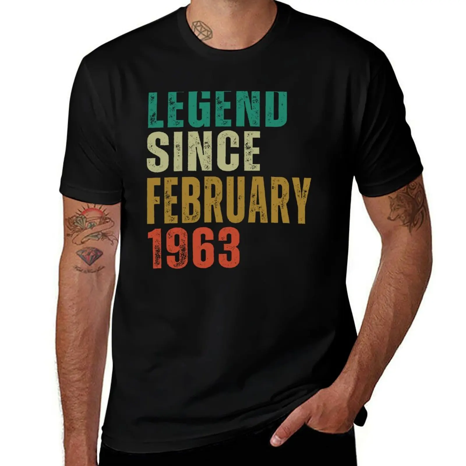 

Legend Since February 1963 59 Years Old Awesome Retro Vintage 59th Birthday Gift T-Shirt cheap stuff Men's t shirts