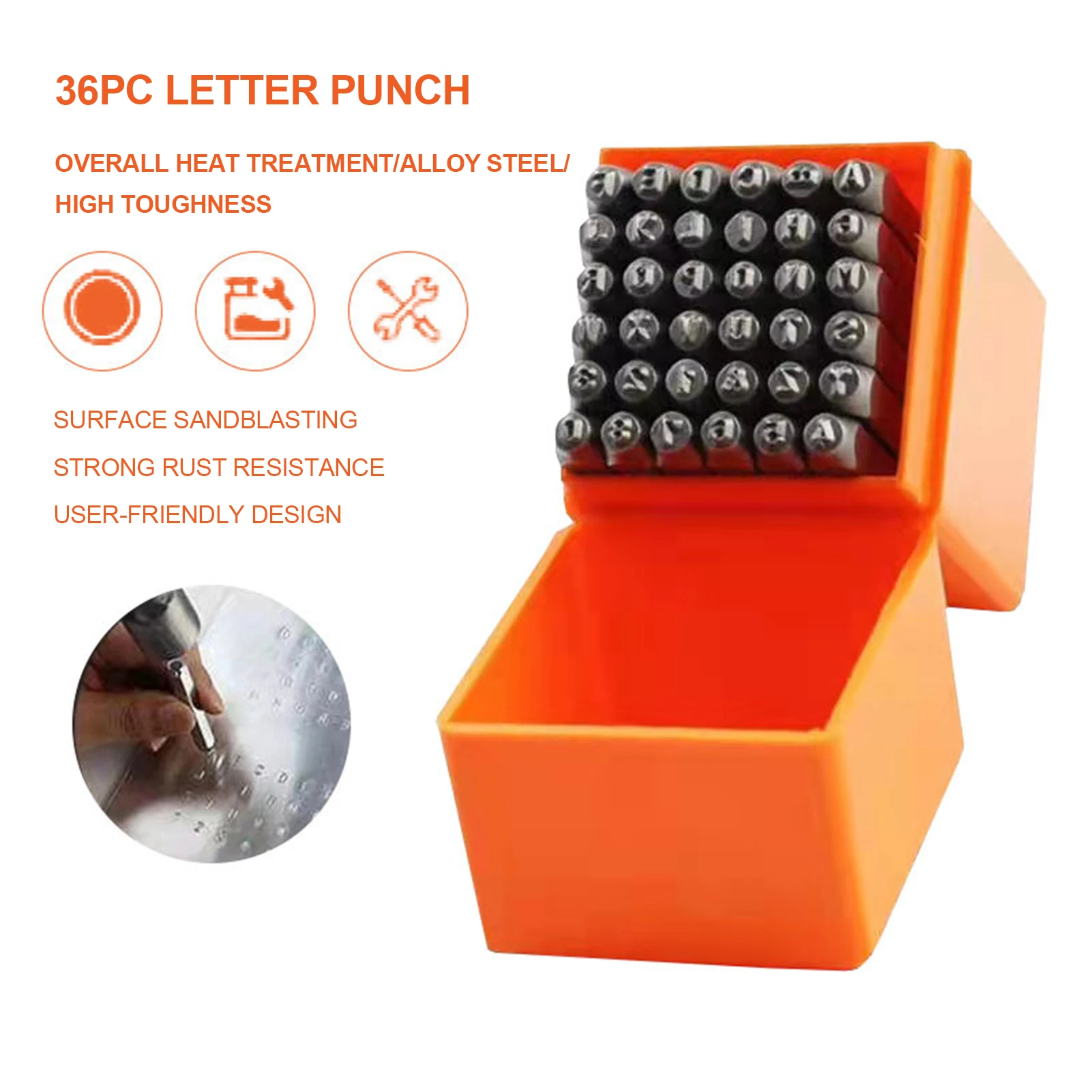 36pcs letter Stamps set Alphabet Stamping Metal Punch Set Professional Stamping Kit with Strength  Hardness