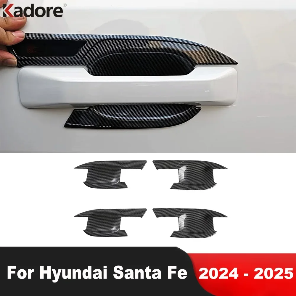 

Для Hyundai Santa Fe 2024 2025: накладки на ручки дверей из карбона, декоративные элементы, рамки-ободки для дверных ручек, аксессуары