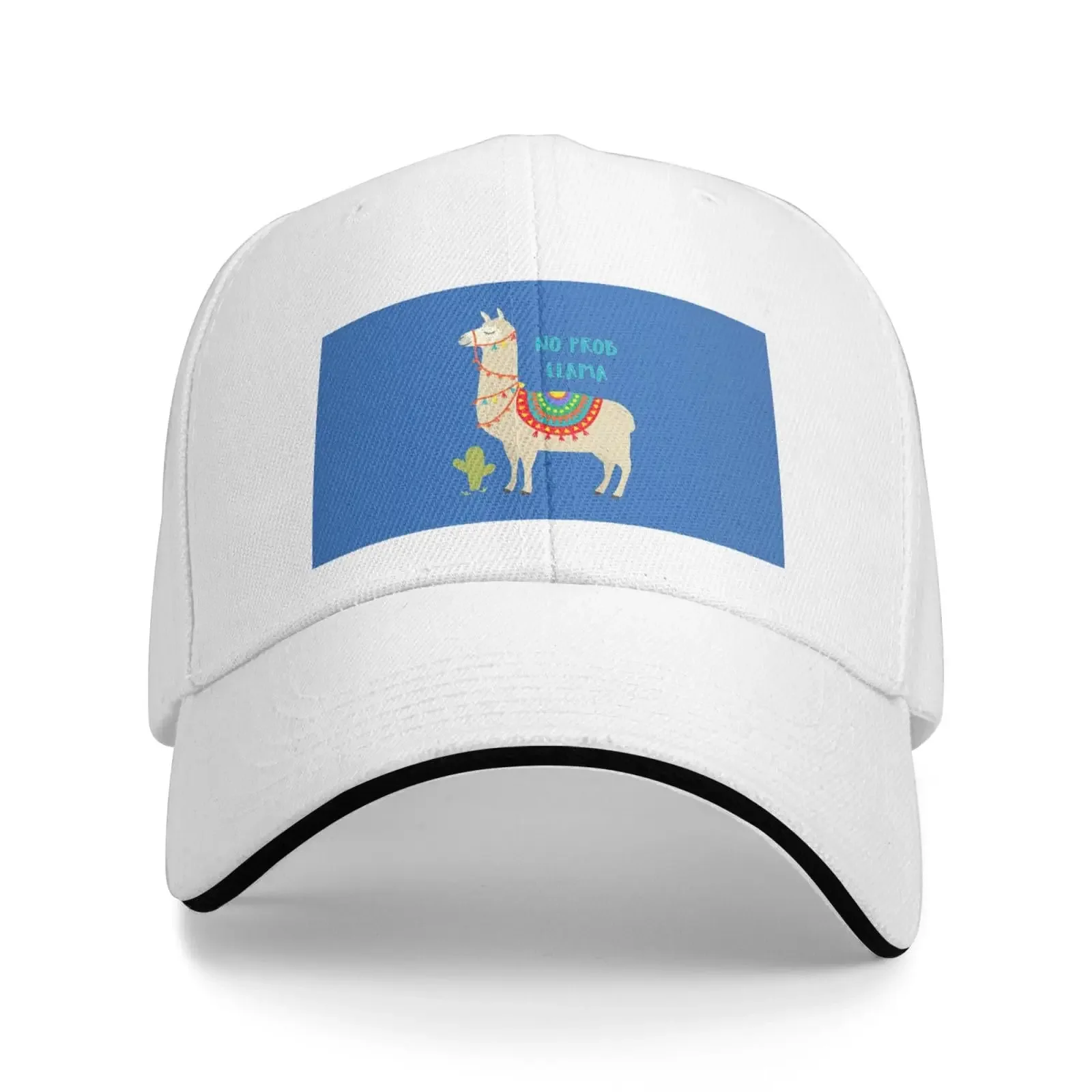 Cute Cartoon Llama Cactus Print Unisex Baseball Cap Casual Summer Breathable Solid Sunhat Fishing Cap Outdoor Leisure Sports