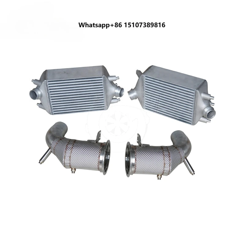 Intercooler + Exhaust Catted Downpipe with Heat Shield for 991.1 & 991.2 Turbo/Turbo S Vehicles. (2013-2019)