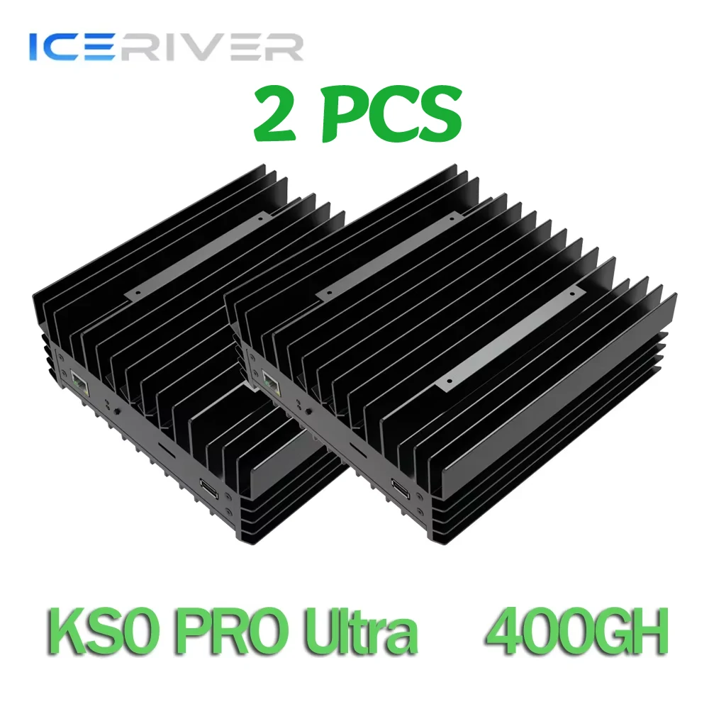 2 PCS IceRiver KAS KS0 Ultra 400Gh 100W Kaspa Mining Machine Asic Crypto Miner With PSU