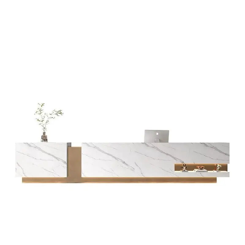 Standing White Table Reception Desks Cashier Counter Desk Office Lectern Reception Desk School Empfangstheke Salon Furniture image 5