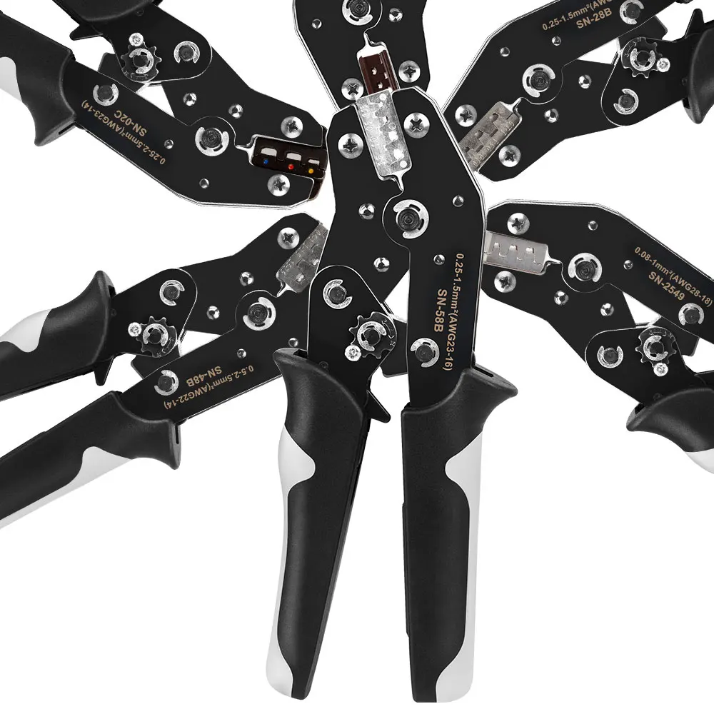 

Terminals Crimp Pliers Interchangeable Dies Wire Crimper Crimping Tools Ratcheting SN-48B PH2.0 XH2.5 JST2.5