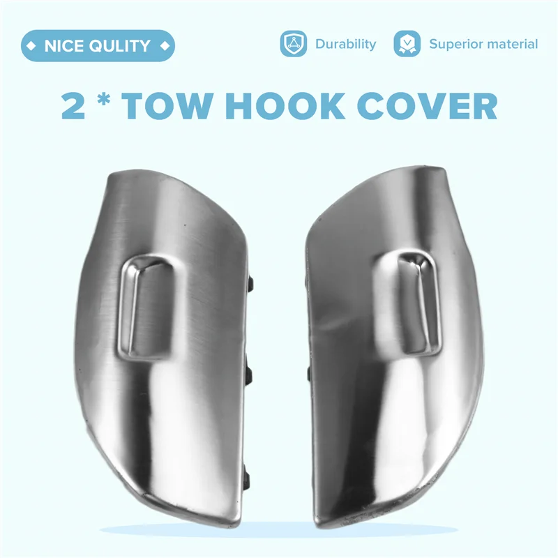 

A85E-1 Pair Car Front Bumper Tow Hook Cover Trailer Hauling Eye Cap Lid For Porsche Cayenne 957 2007-2010