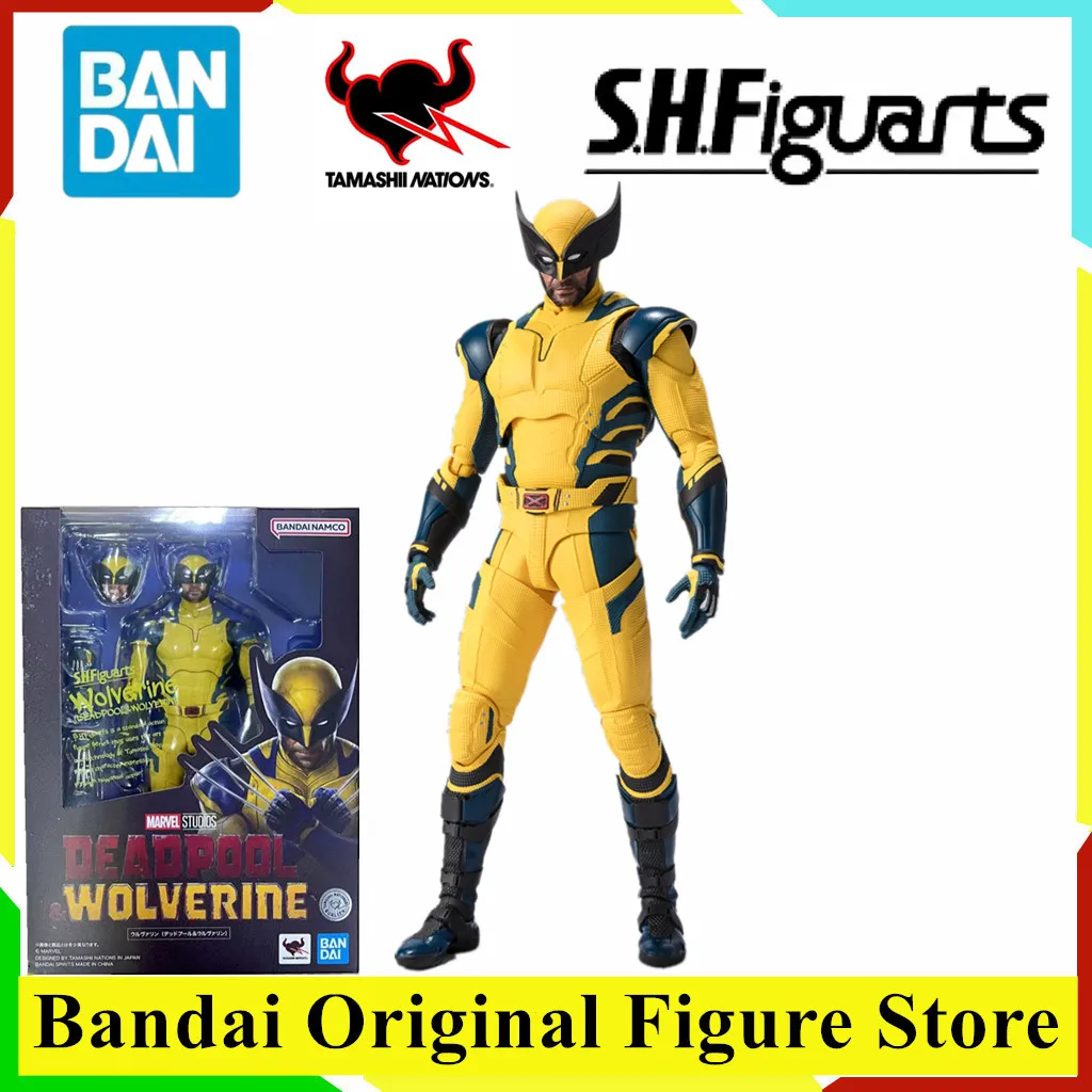 

Original BANDAI S.H.Figuarts Wolverine Action Figure Toys Deadpool VS Wolverin Anime PVC Model Collection Figurine Joint Doll