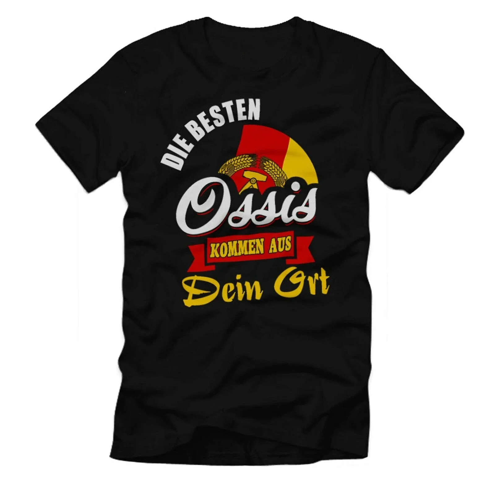 Die Besten Ossis Personalisiert Dein Ort Berlin DDR Osten T-Shir Masculino 100% Algodão Camisetas Casuais Soltas Tamanho S-3XL