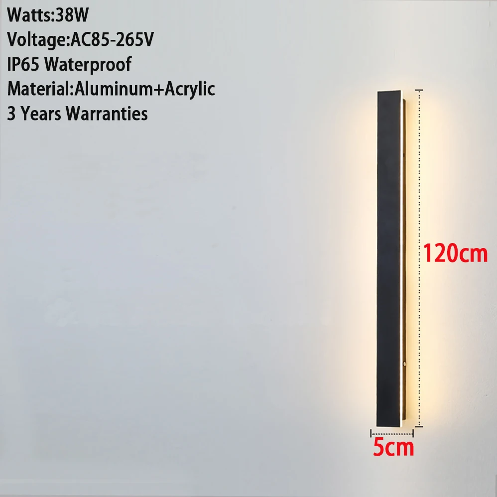 Estilo Minimalista moderno LED Lâmpada de Parede, impermeável, interior, exterior, 6 Comprimento Diferente, 3 Anos de Garantia, AC85-265V, IP65