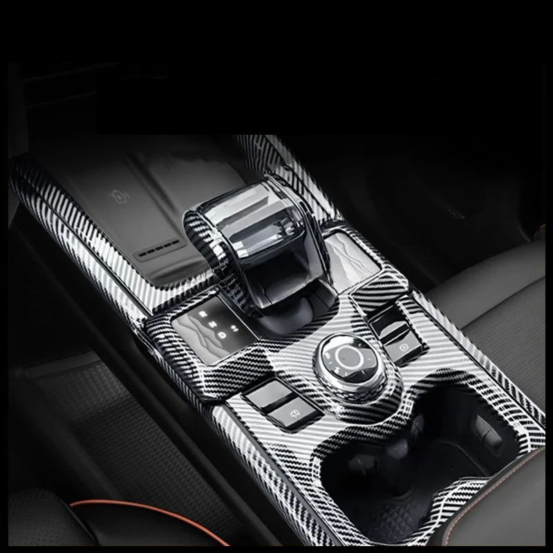 Car Carbon Fiber Center Control Interior Accessories for Jetour Freedom T1 Shanhai 2024 2025 2026 2027 Gear Panel Para Auto