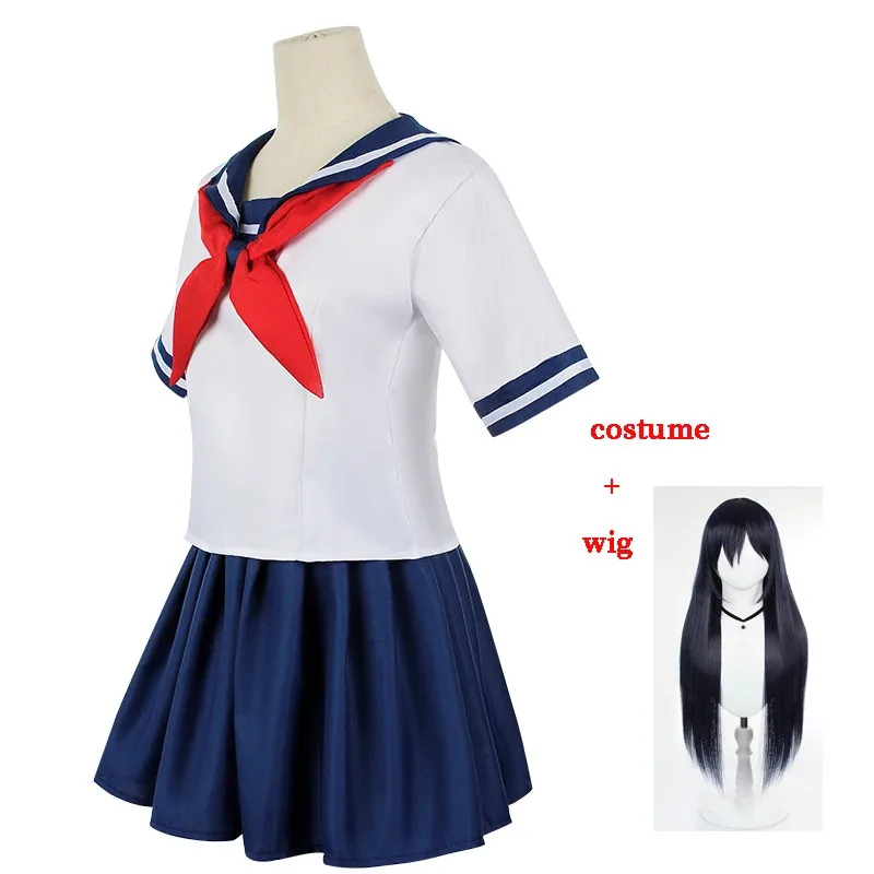 

Игра Yandere Simulator Ayano Aishi Костюмы для косплея Парик Osana Najimi Girl School JK Униформа Матросская рубашка Юбка Платье Clothesc;3.