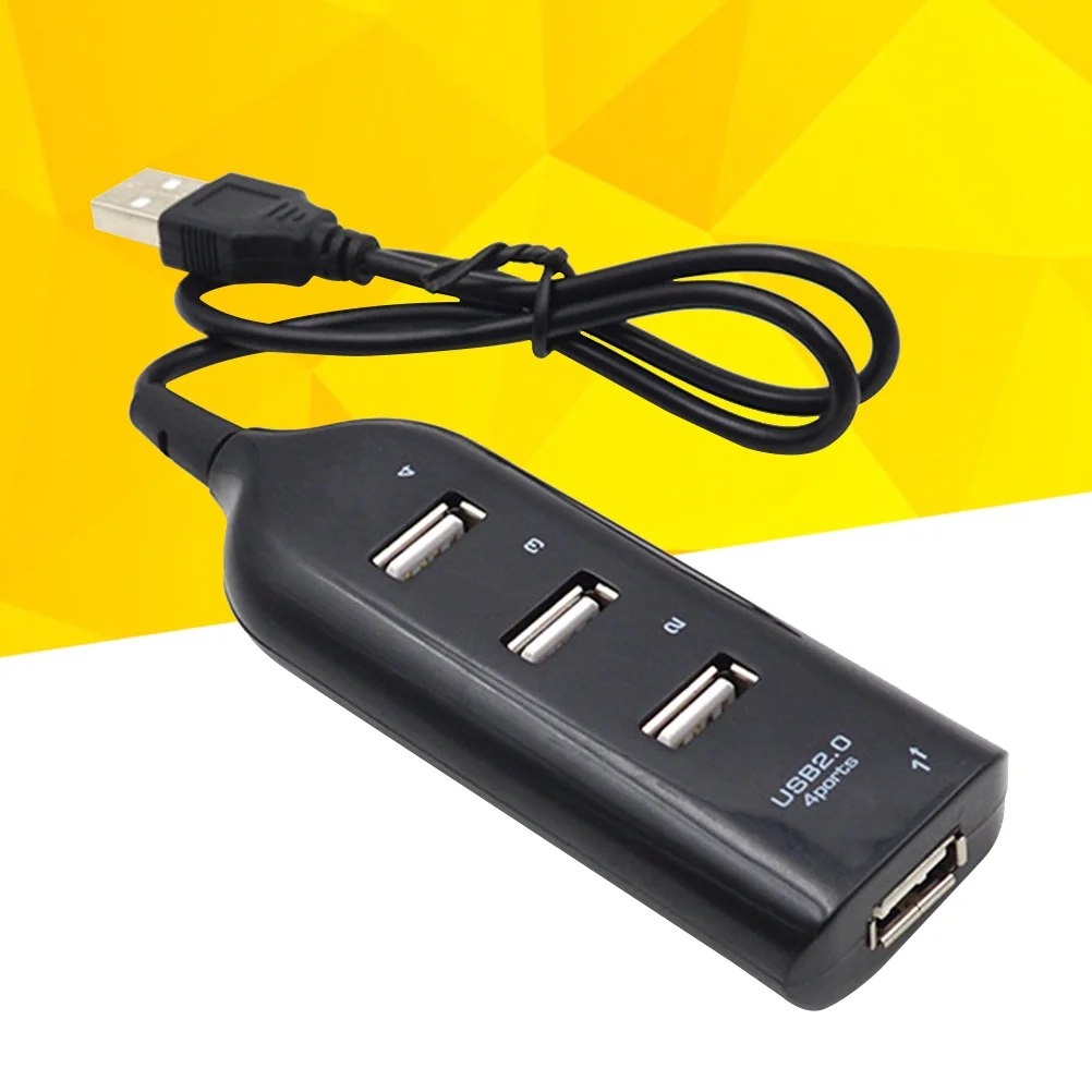 แบบพกพาสูง USB 20 การขยายข้อมูลฮับ USB Splitter สําหรับ XP/ Vista 7 8 10 คอมพิวเตอร์แล็ปท็อปพีซี (สีดํา)