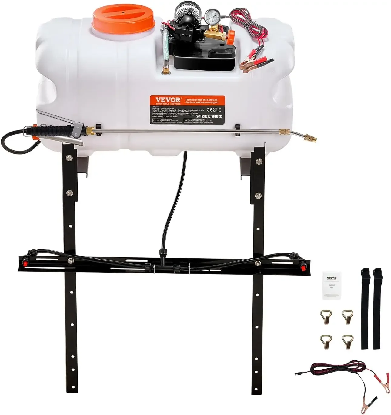 

ATV Spot Sprayer, 15.9 Gal/60L ATV/UTV Broadcast Sprayer with A Nozzle Boom, 12 V Pump Sprayer with Water Tank