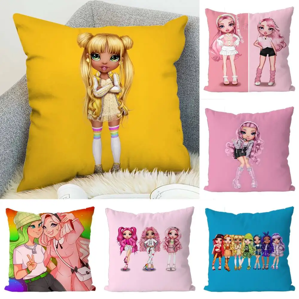 

Rainbow High Pillow Case Luxury Double-sided For Car Pillows 45x45 Cushions Cover Home And Decoration Sofa Pillowcase 50x50