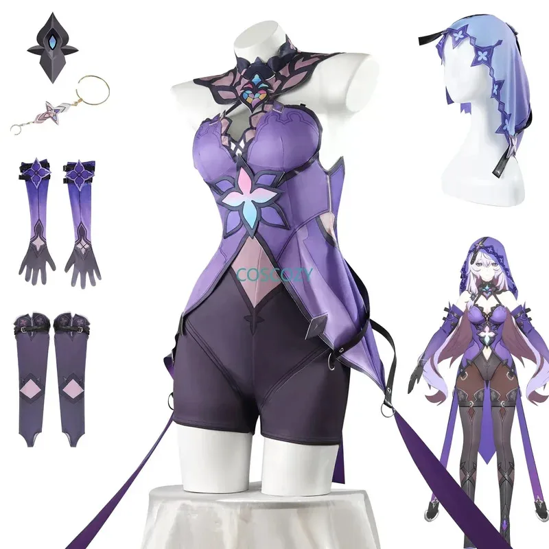 qq023Game Honkai Star Rail Cosplay Costume Wig Gloves Black Swan Uniform Halloween Carnival Role Play Outfits Party P